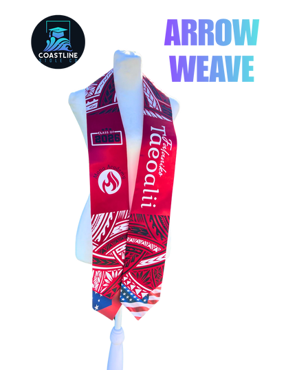 Tribal ARROW WEAVE Graduation Stole - Cultural Flags | Sports | Honors - Polynesian Inspired - High School | College