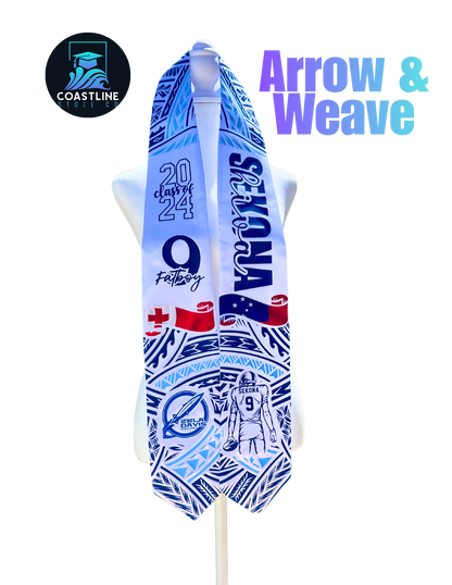 Tribal ARROW WEAVE Graduation Stole - Cultural Flags | Sports | Honors - Polynesian Inspired - High School | College