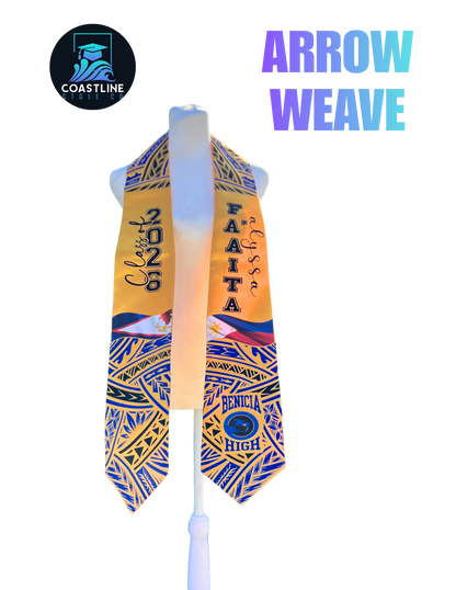 Tribal ARROW WEAVE Graduation Stole - Cultural Flags | Sports | Honors - Polynesian Inspired - High School | College