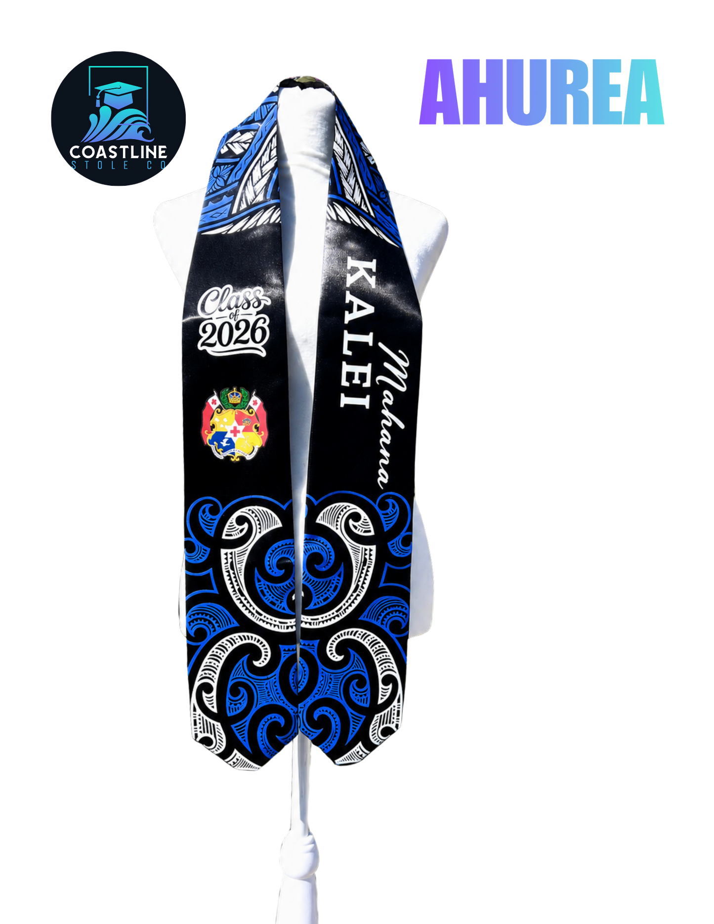 Tribal AHUREA Graduation Stole - Cultural Flags | Sports | Honors - Polynesian Inspired - High School | College