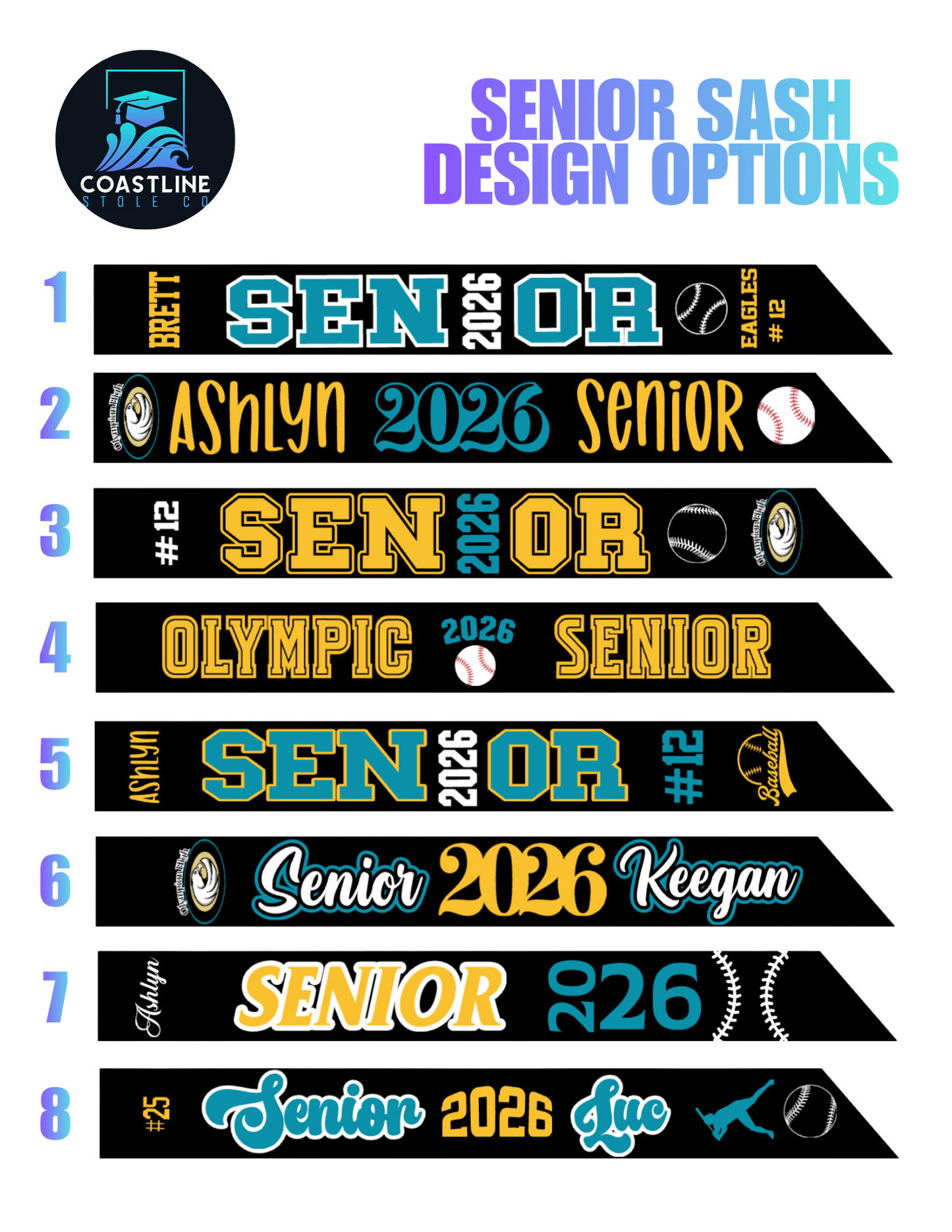 Senior Sash | Tournament Sash
