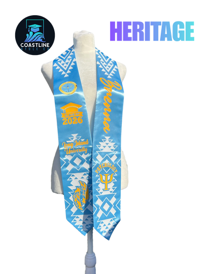 Native American HERITAGE - Graduation Stole - Custom - High School | College Sports Track Volleyball Football Soccer