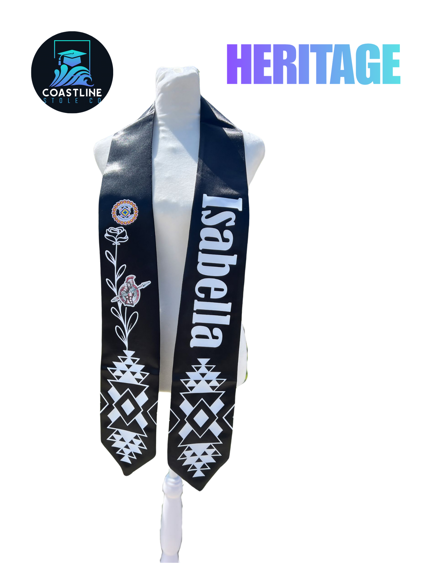 Native American HERITAGE - Graduation Stole - Custom - High School | College Sports Track Volleyball Football Soccer
