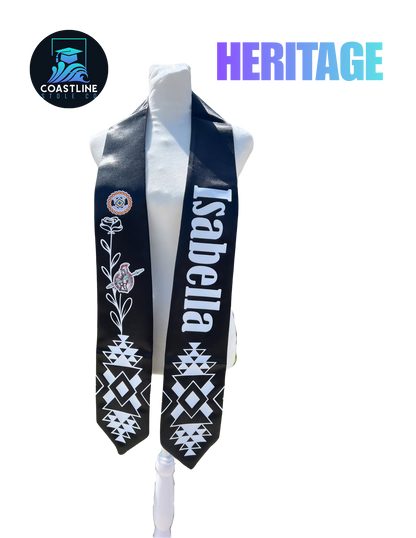 Native American HERITAGE - Graduation Stole - Custom - High School | College Sports Track Volleyball Football Soccer