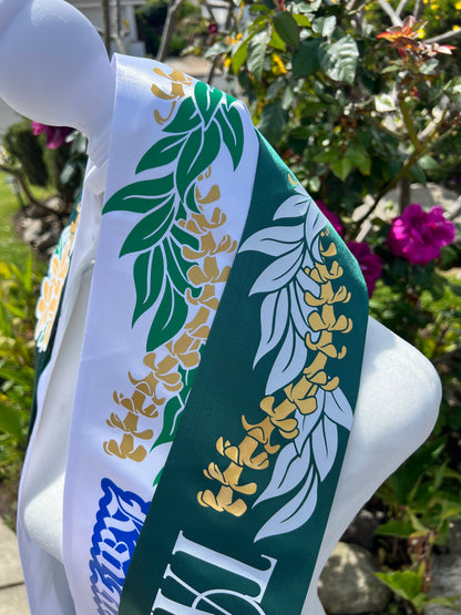 Tribal MAILE LEI Graduation Stole - Cultural Flags | Sports | Honors - Polynesian Inspired - High School | College