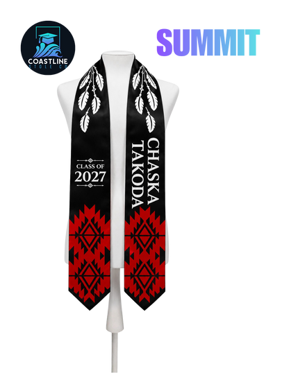 Native American SUMMIT - Graduation Stole - Custom - High School | College Sports Track Volleyball Football Soccer