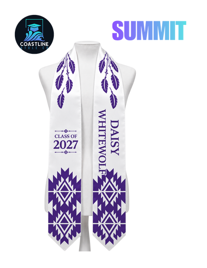 Native American SUMMIT - Graduation Stole - Custom - High School | College Sports Track Volleyball Football Soccer