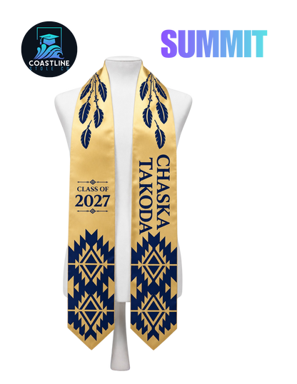 Native American SUMMIT - Graduation Stole - Custom - High School | College Sports Track Volleyball Football Soccer