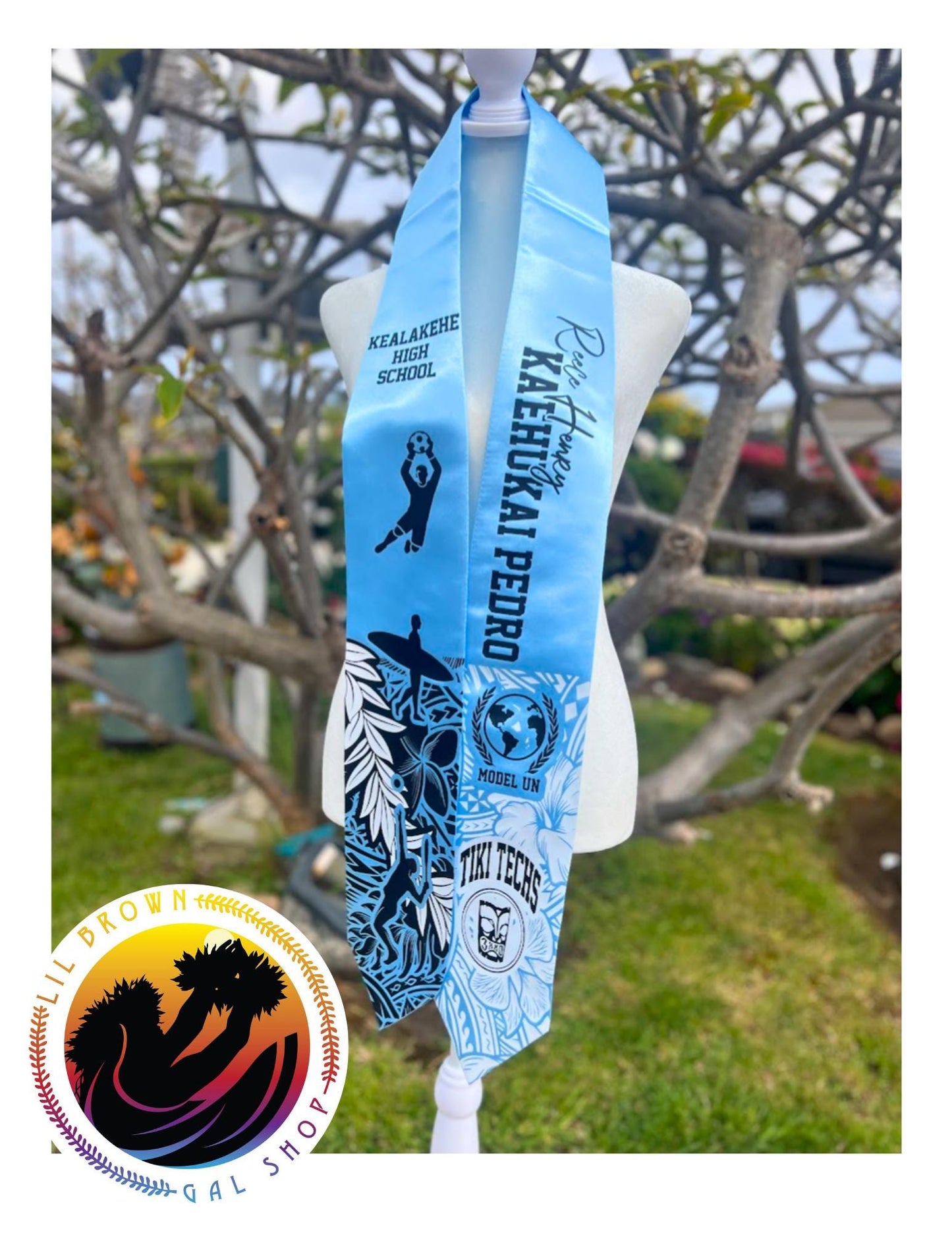 Graduation Stole - Flowers - High School | College - Custom, Band, Track, Yearbook, Sports, Cheerleader, Football