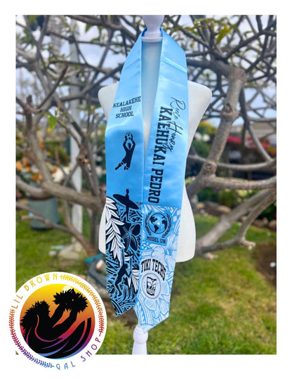 Graduation Stole - Flowers - High School | College - Custom, Band, Track, Yearbook, Sports, Cheerleader, Football
