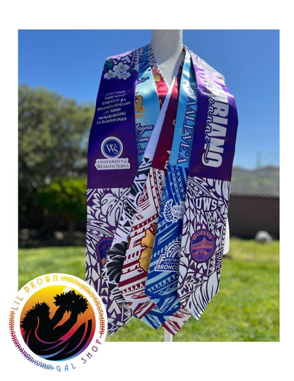 Graduation Stole - Flowers - High School | College - Custom, Band, Track, Yearbook, Sports, Cheerleader, Football